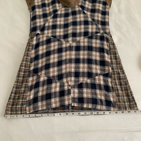 🇨🇦Upcycled Plaid Flannel cowl-neck tunic dress - Picture 10 of 12